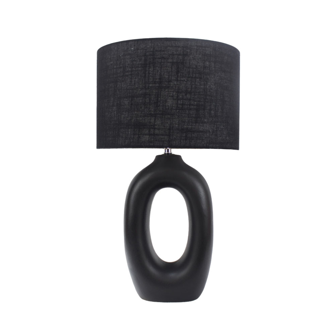 GALEB LAMP TABLE CERAMIC LINEN BLACK BLACK H62cm C