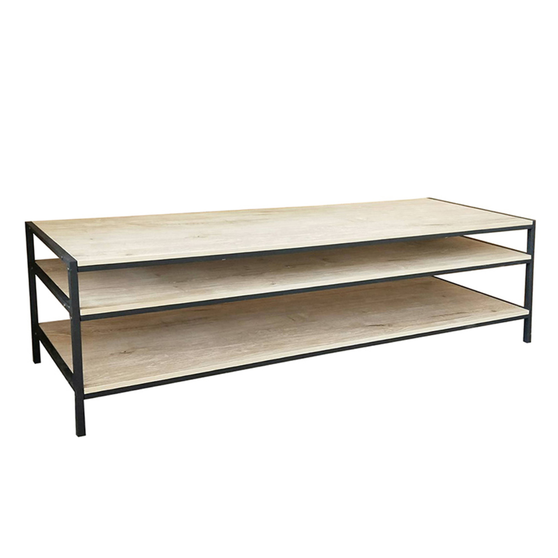 CRUDO TV STAND CHIPBOARD WITH MELAMINE CARTA SONOMA DECAPE METAL BLACK 130x39,5xH48cm E1 PRC