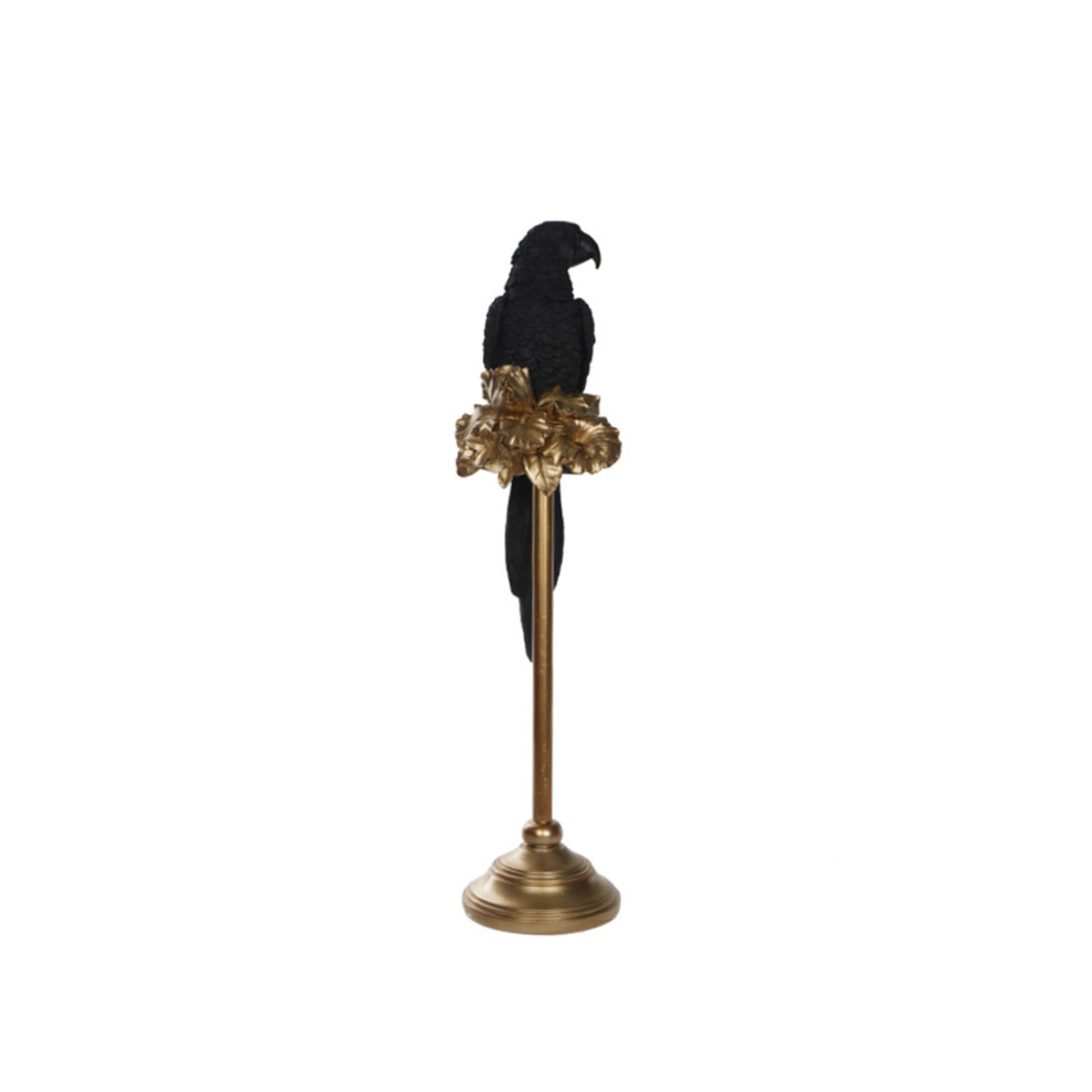 PERROQUET 1 DECO PARROT POLYRESIN BLACK GOLD 14,5x