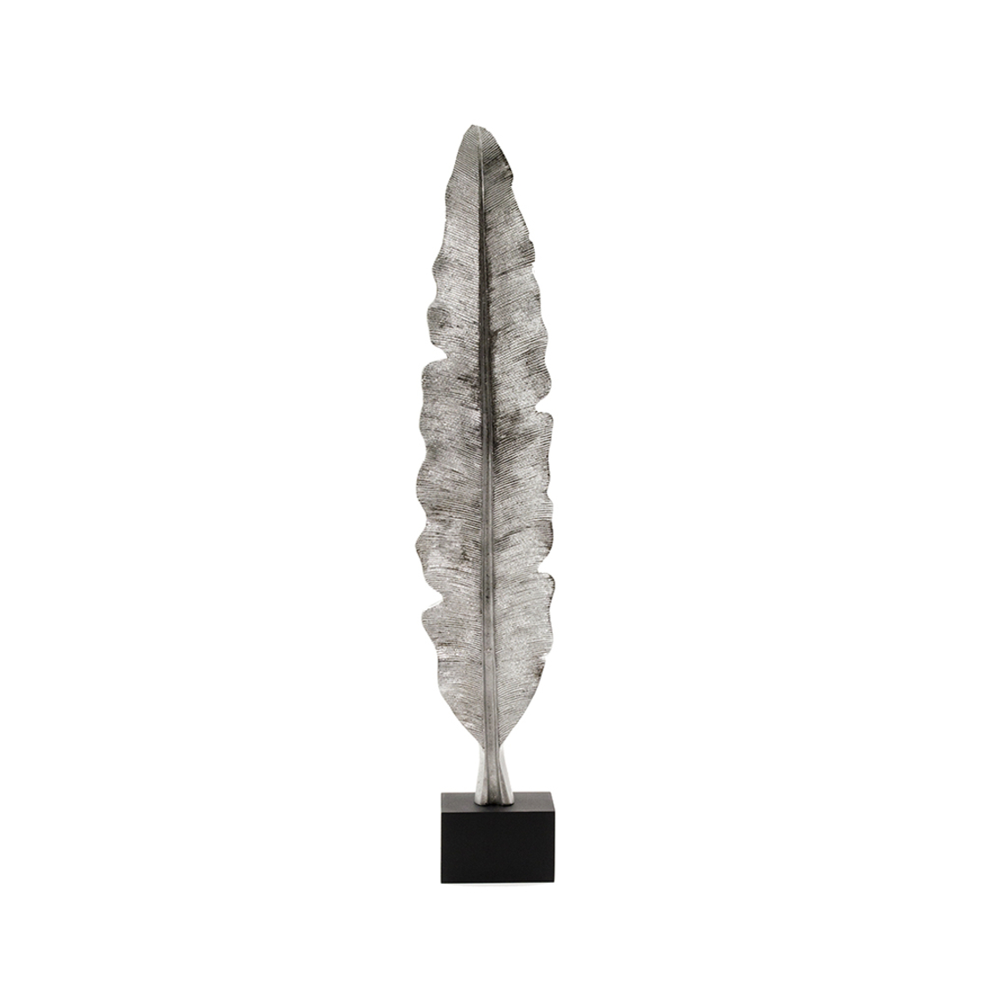 FEATHERS DECO FEATHER POLYRESIN SILVER 14x11xH74cm