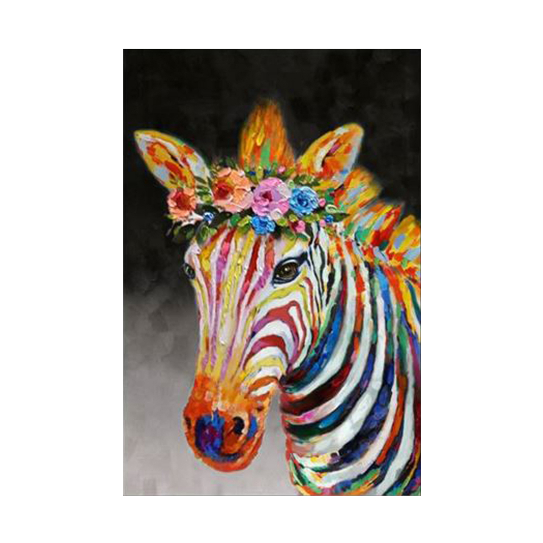 ZEBRA 1 PAINTING CANVAS MULTICOLOR 80x120xH3,5cm P