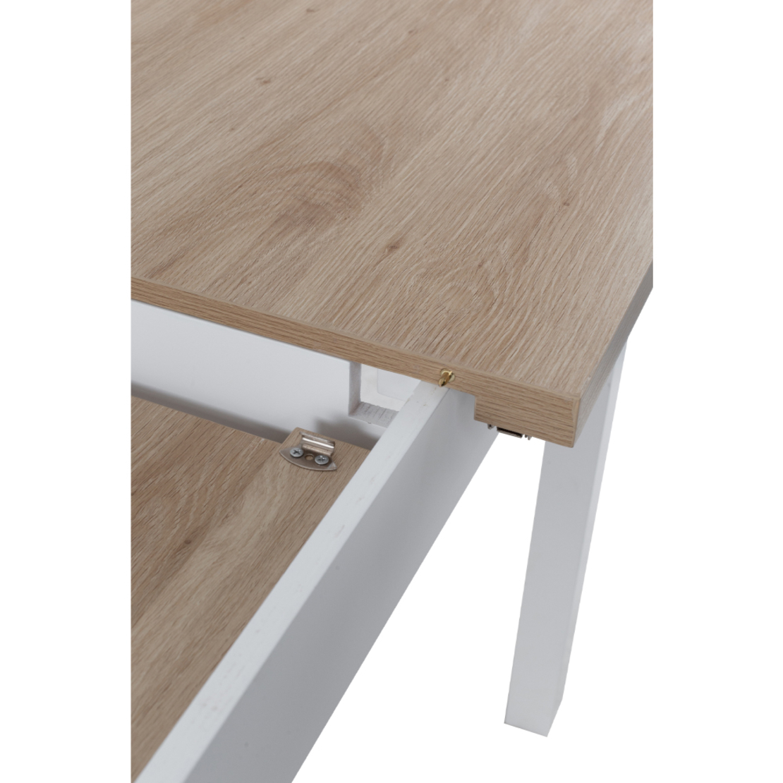 COTTAGE TABLE EXTENDABLE MELAMINE WHITE NATURAL E1 PRC