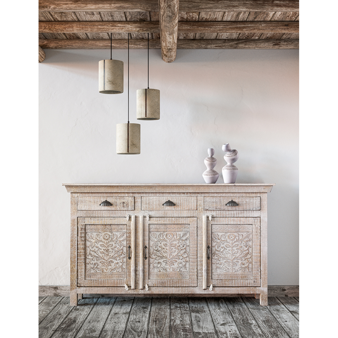 STRIP LAMP PENDANT CONCRETE METAL 18x18xH22cm IN