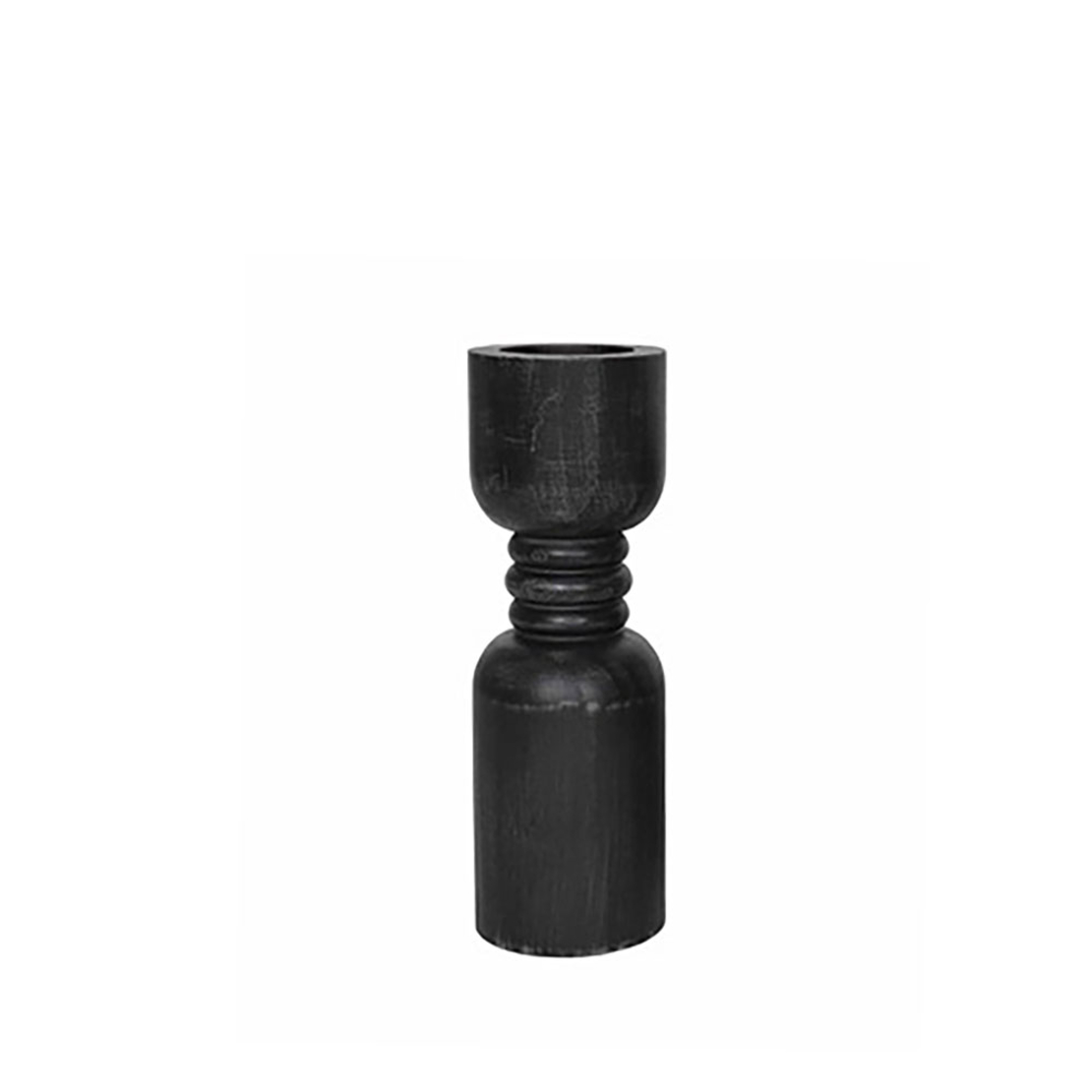 MOMA CANDLE HOLDER WOOD BLACK 12x12xH30cm PRC