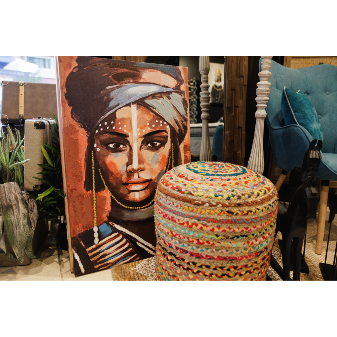 BANDU PAINTING CANVAS MULTICOLOR WOOD 60x90xH3cm P