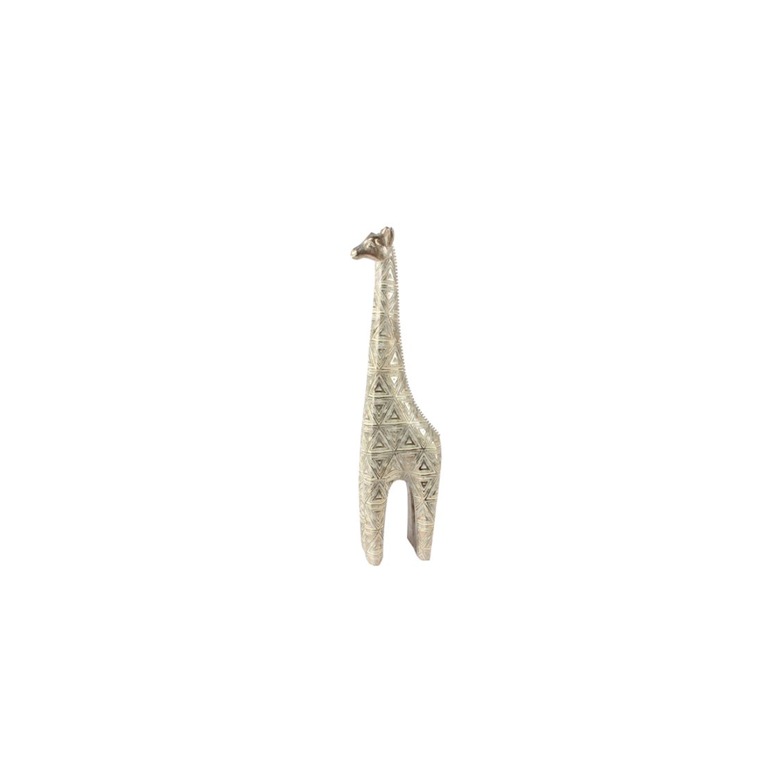 TOGO DECO GIRAFFE POLYRESIN SILVER ANTIQUE WHITE 1