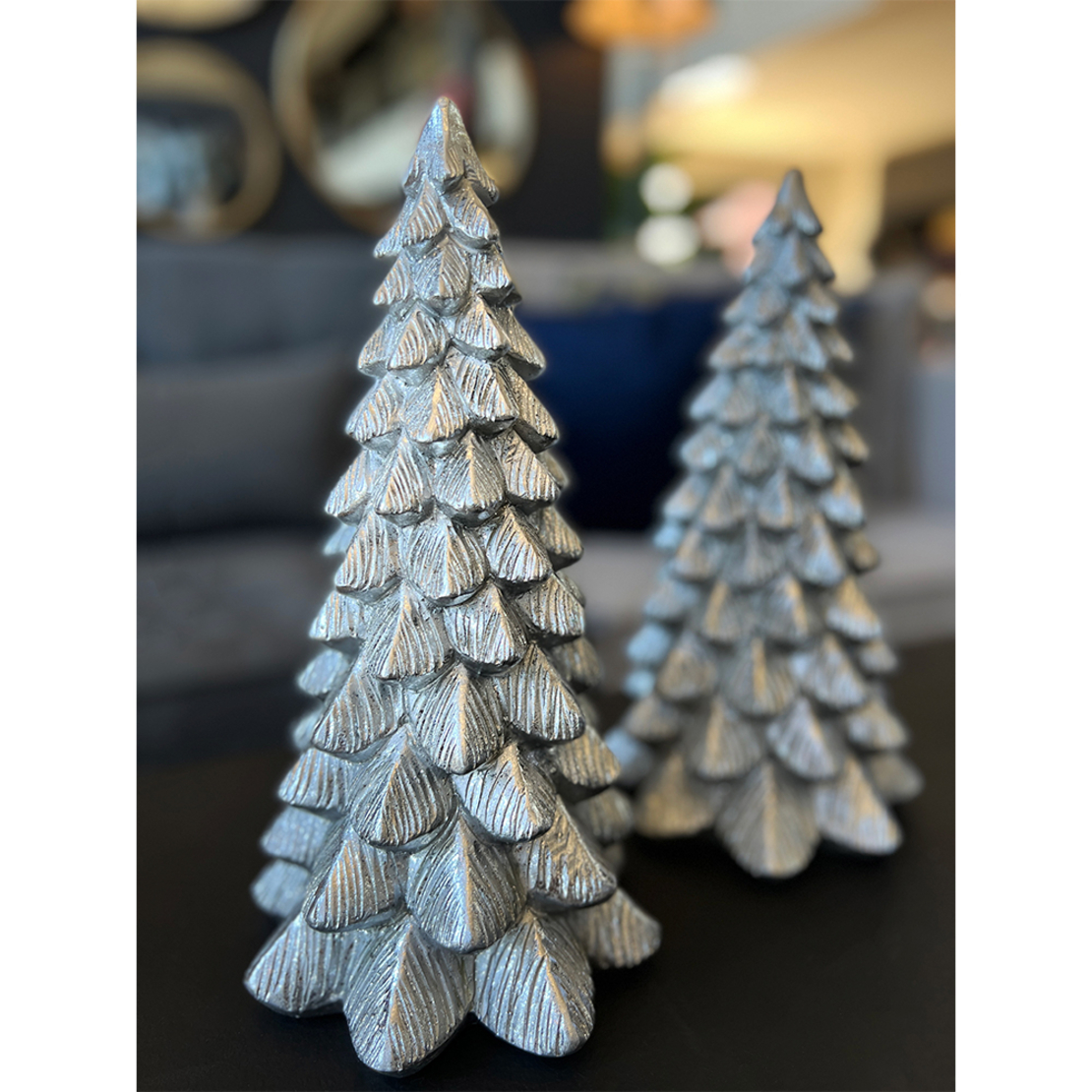 ABIES DECO TREE POLYRESIN SILVER 16x16xH30cm PRC