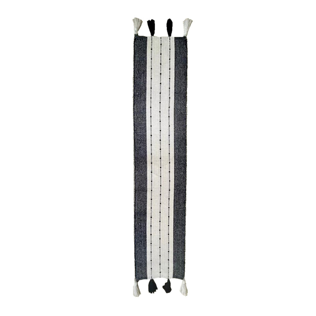 ZOYA A TABLECLOTH/RUNNER WHITE BLACK 35x180cm IN