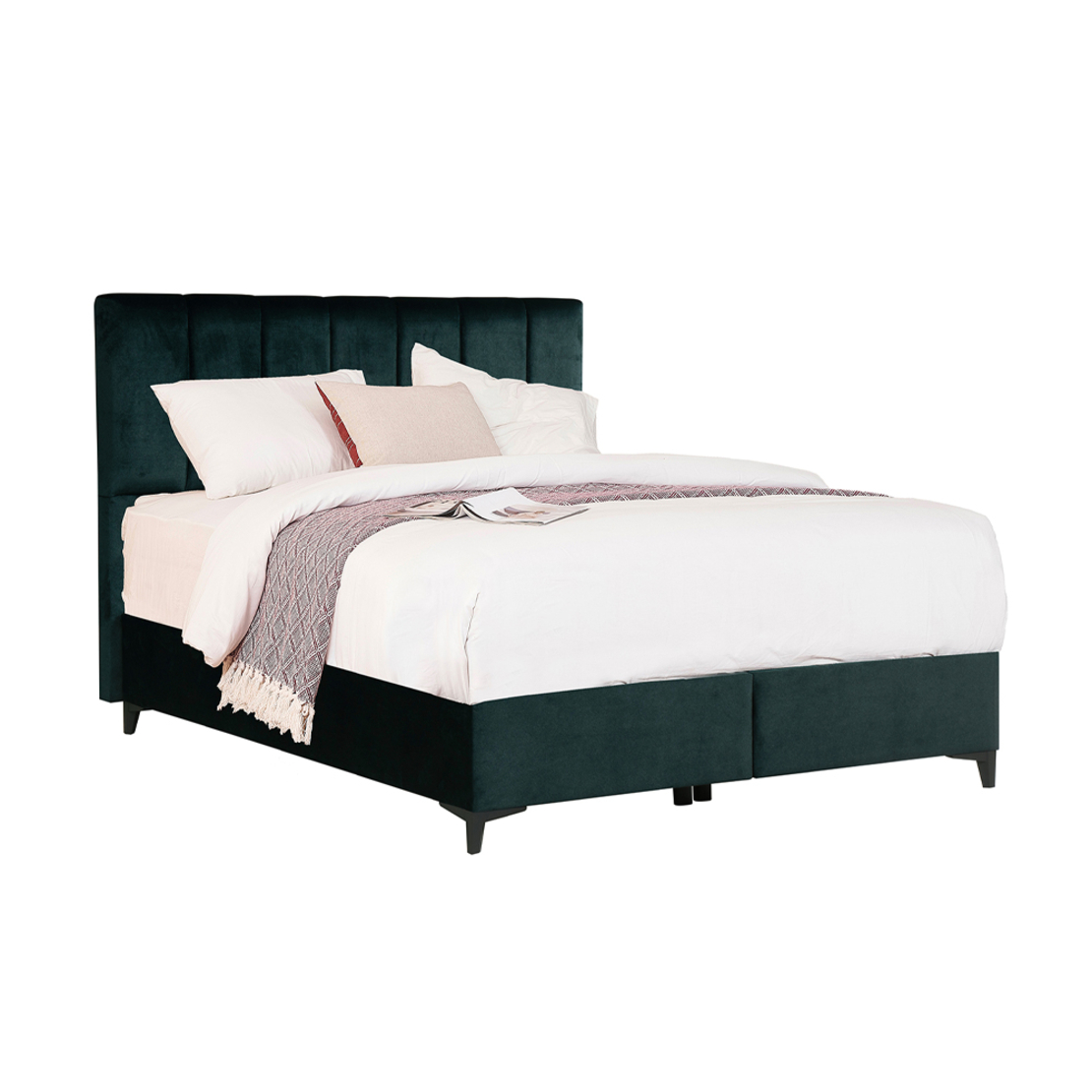 STICKS BED WITH STORAGE (FOR MATTRESS 160x200cm) VELVET GREEN 37-911 E1 TR