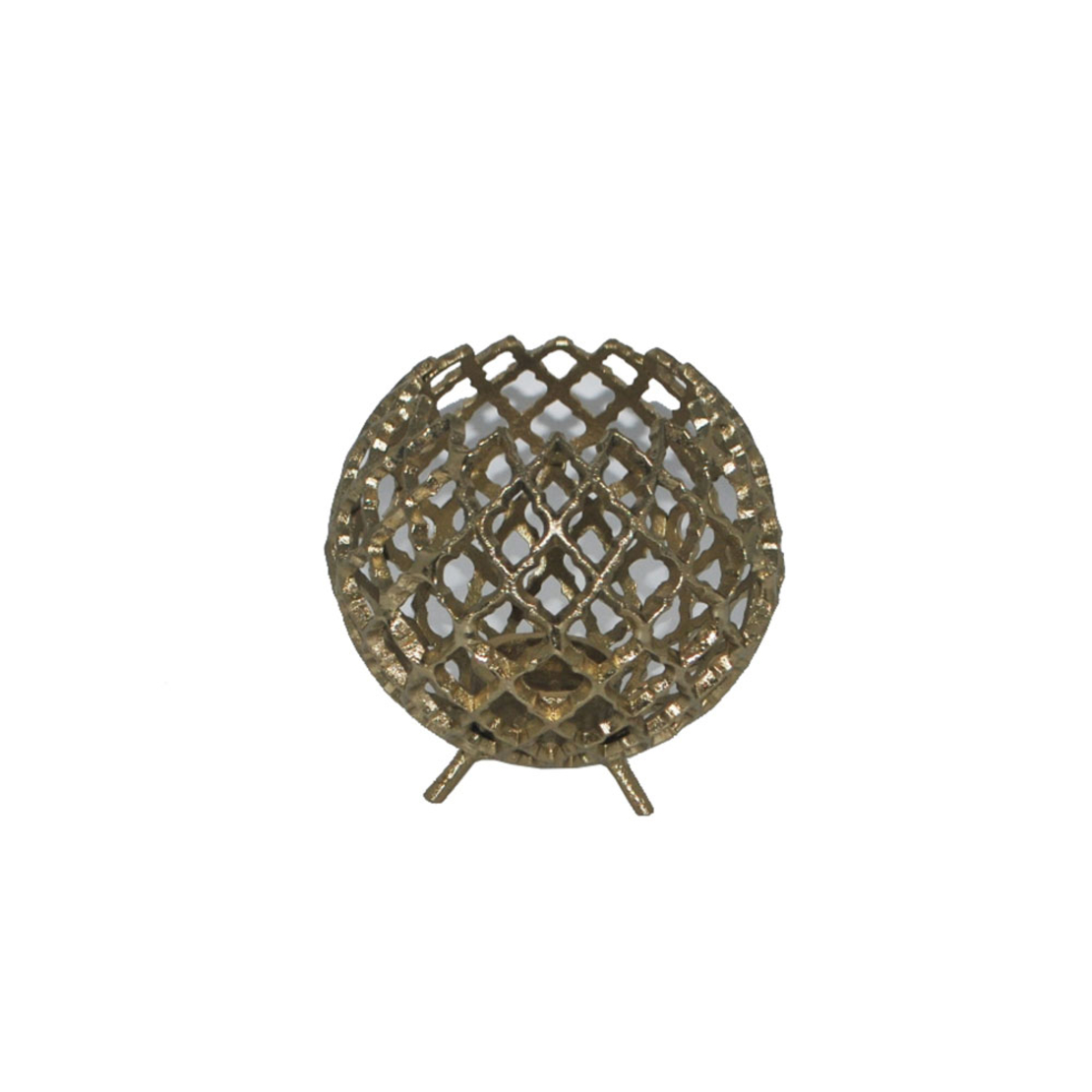 DAMASCUS BASE FOR CANDLE ALUMINIUM GOLD D15xH15cm
