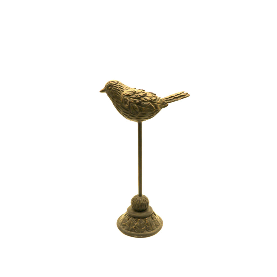 FUGLE DECO BIRD POLYRESIN GOLD ANTIQUE 15,7x12,3xH