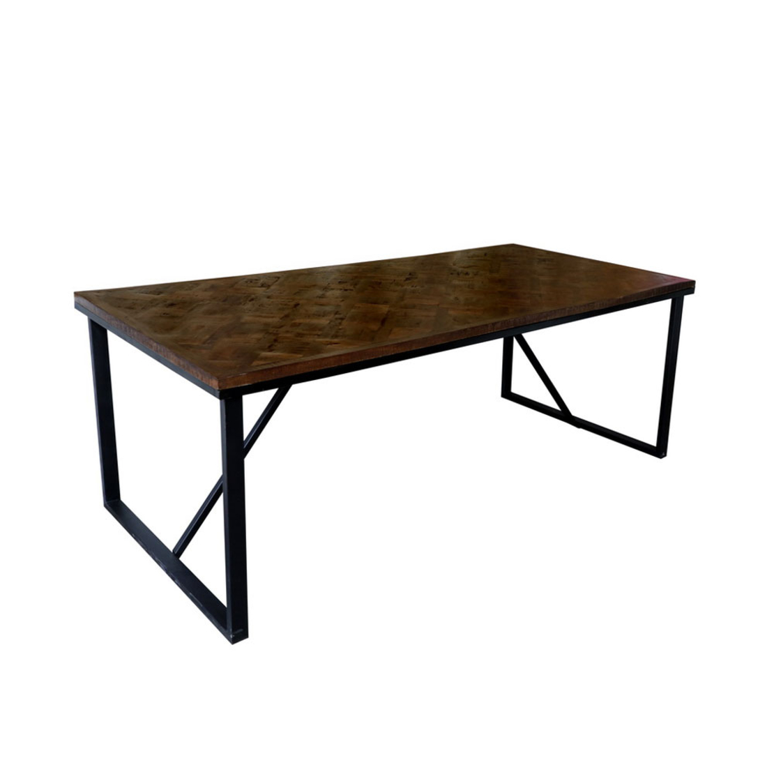 MAIANDROS TABLE WOOD MANGO BROWN DARK METAL BLACK IN