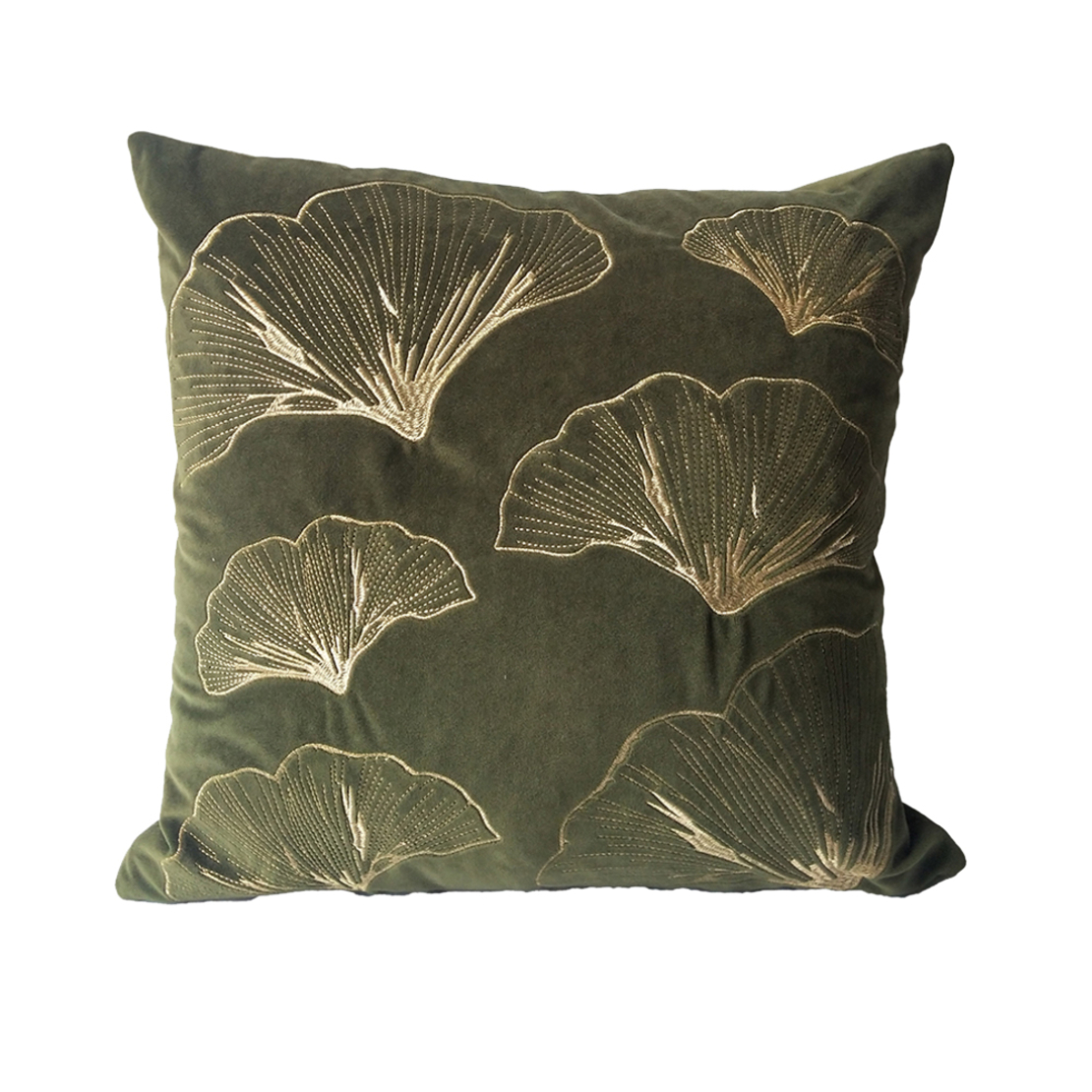 VENTALIA DECOR CUSHION VELVET OLIVE GREEN GOLD 45x