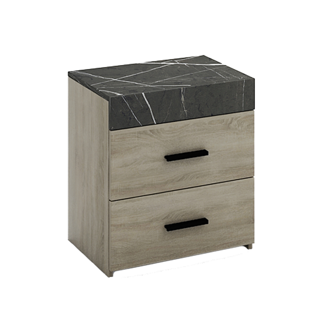 METROPOLIS NIGHTSTAND 2DRAWERS MELAMINE SONOMA DARK STONE E1 EU
