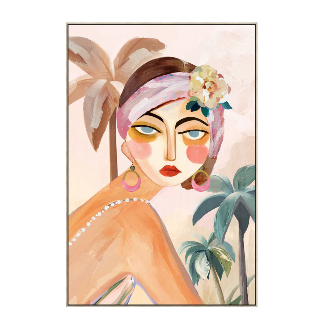 TROPICAL LADY 1 PAINTING CANVAS MULTICOLOR WOOD FR