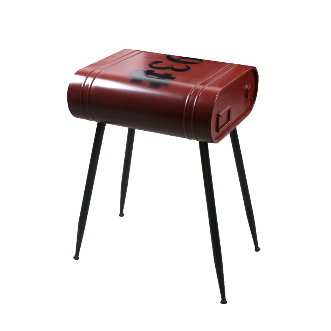 DELF 2 SIDE TABLE METAL RED BLACK 30x41xH48cm GR