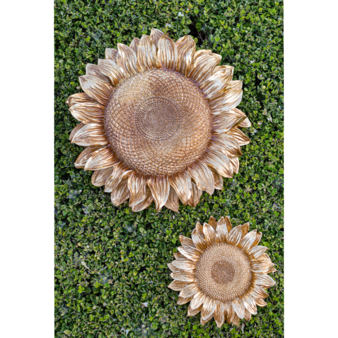 SUNFLOWER DECO WALL POLYRESIN GOLD 40x40xH7cm PRC