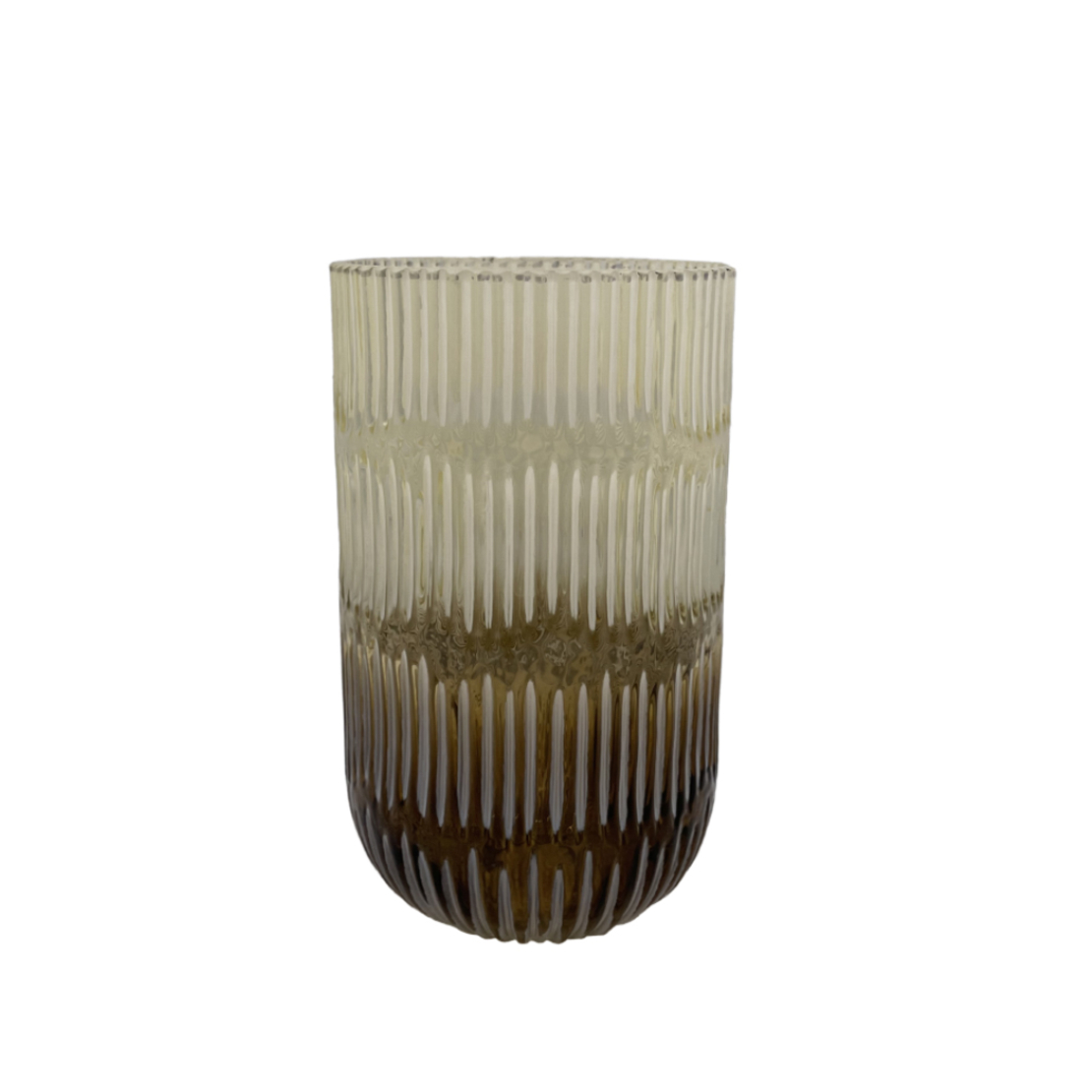 MEDAN VASE GLASS BEIGE BROWN D12xH22,5cm PRC