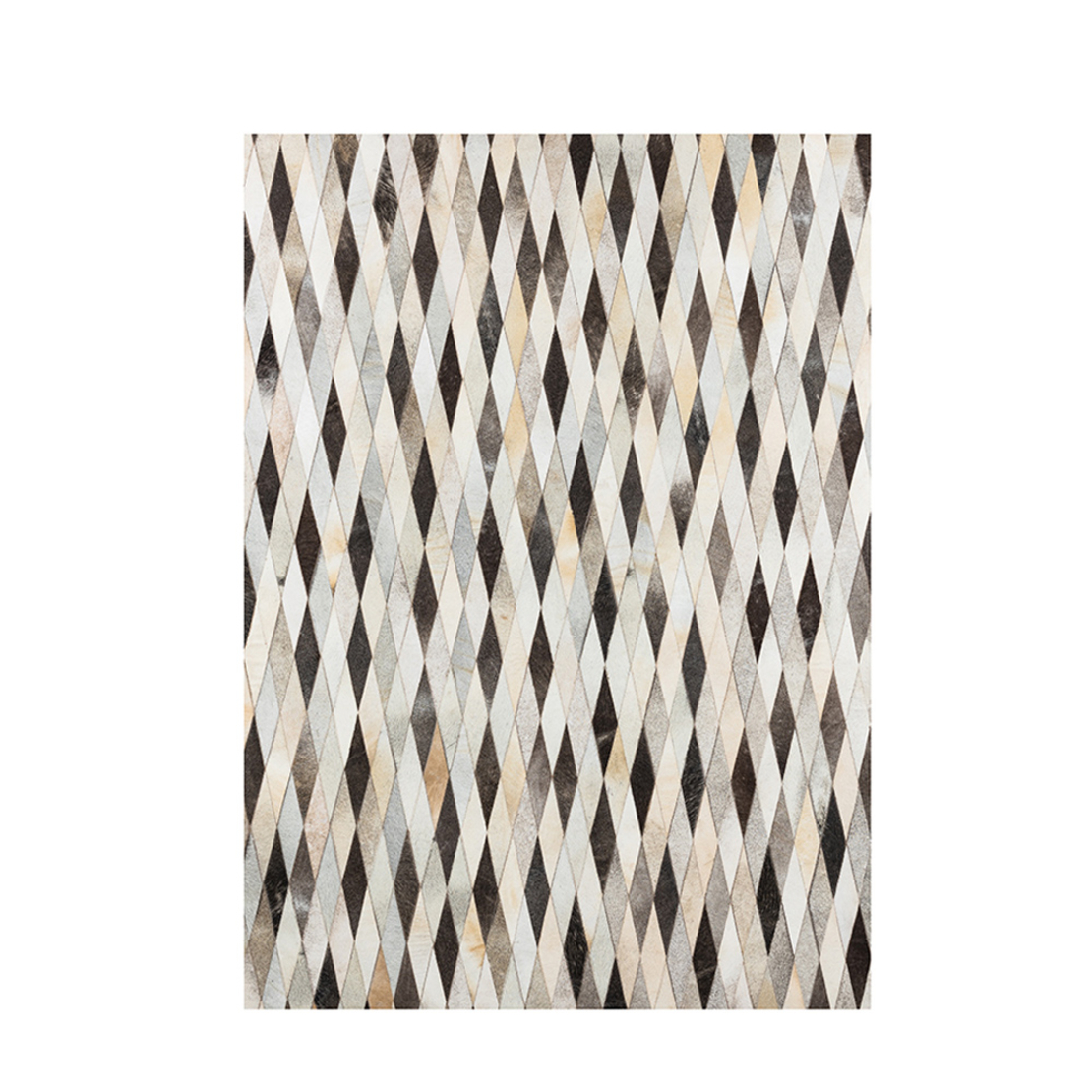 RHOMBUS CARPET LEATHER GREY BEIGE BROWN 160x240cm