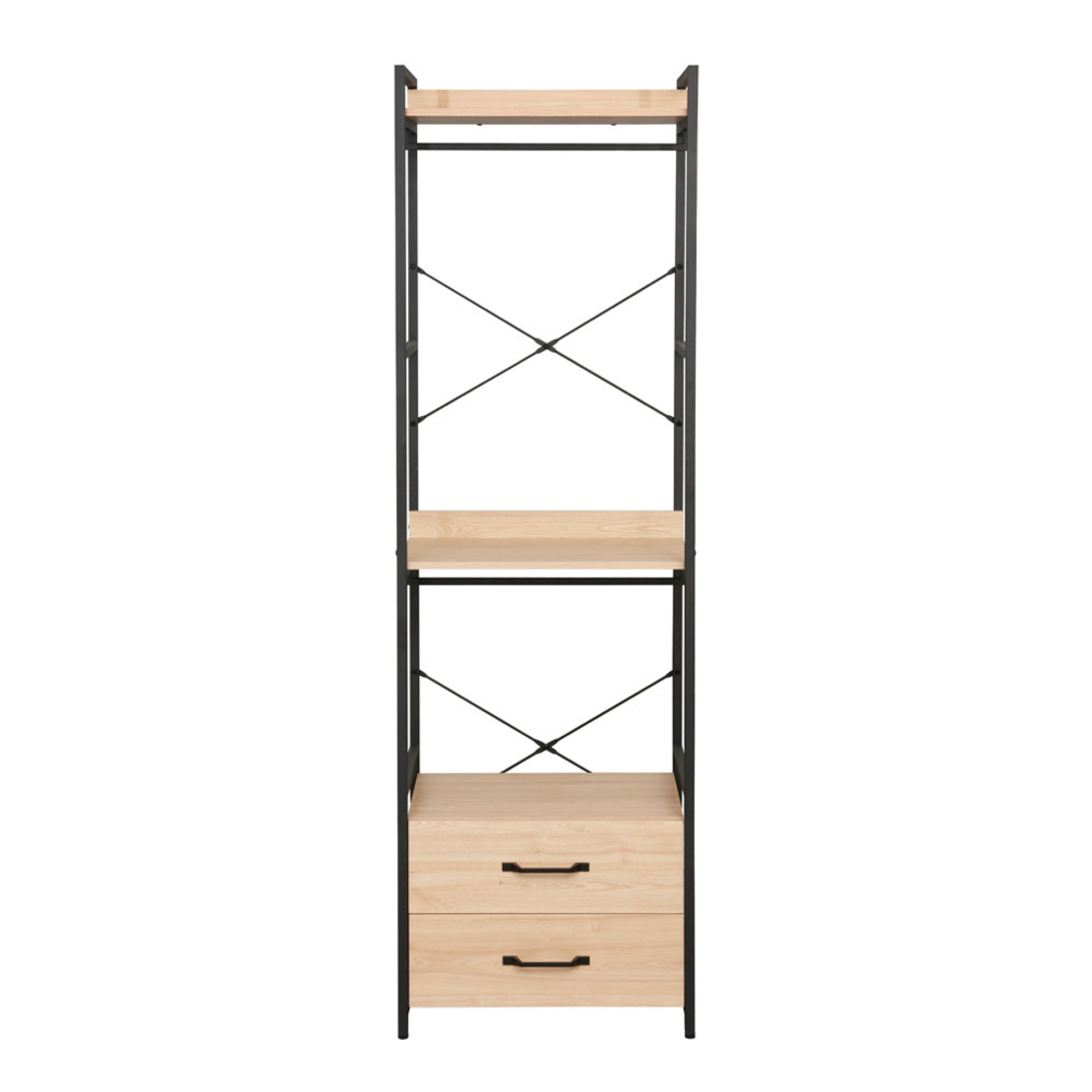 XENIA WARDROBE MELAMINE NATURAL METAL BL 60x40x