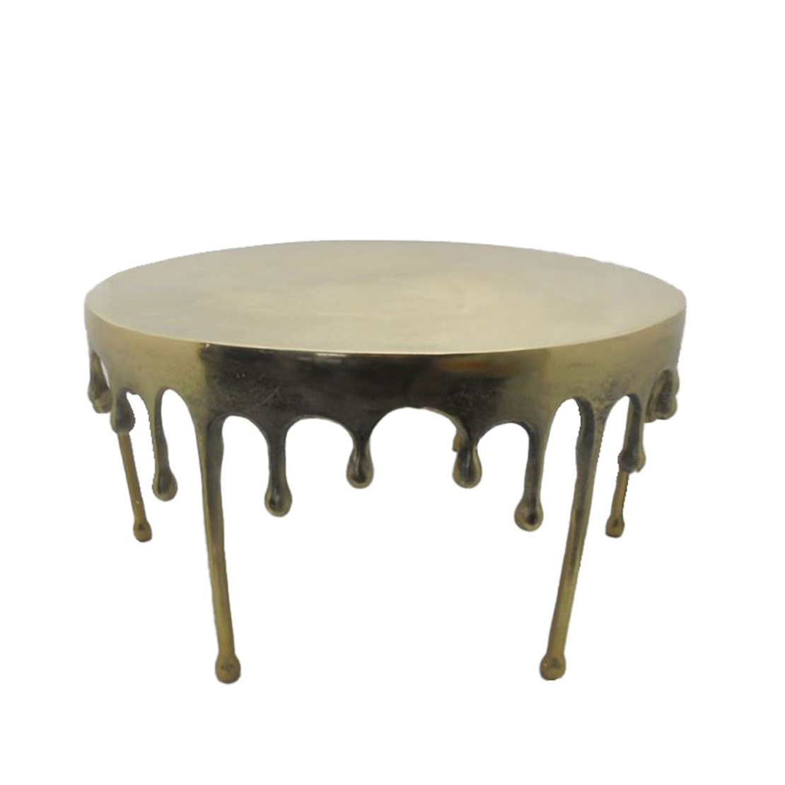 DROP COFFEE TABLE ALUMINIUM GOLD 75x75xH40,5cm IN