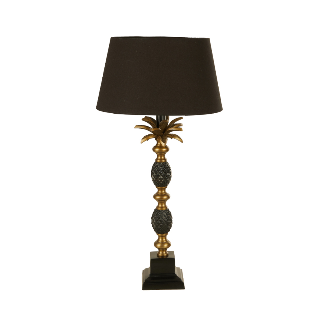 PINEAPPLE LAMP TABLE ALUMINIUM FABRIC GOLD ANTIQUE