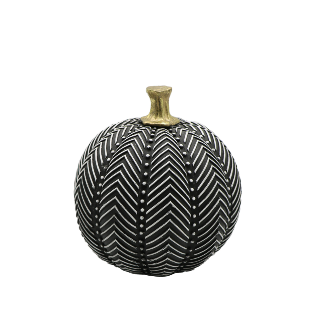 PUMKIN DECO PUMKIN POLYRESIN BLACK WHITE 13x13xH14