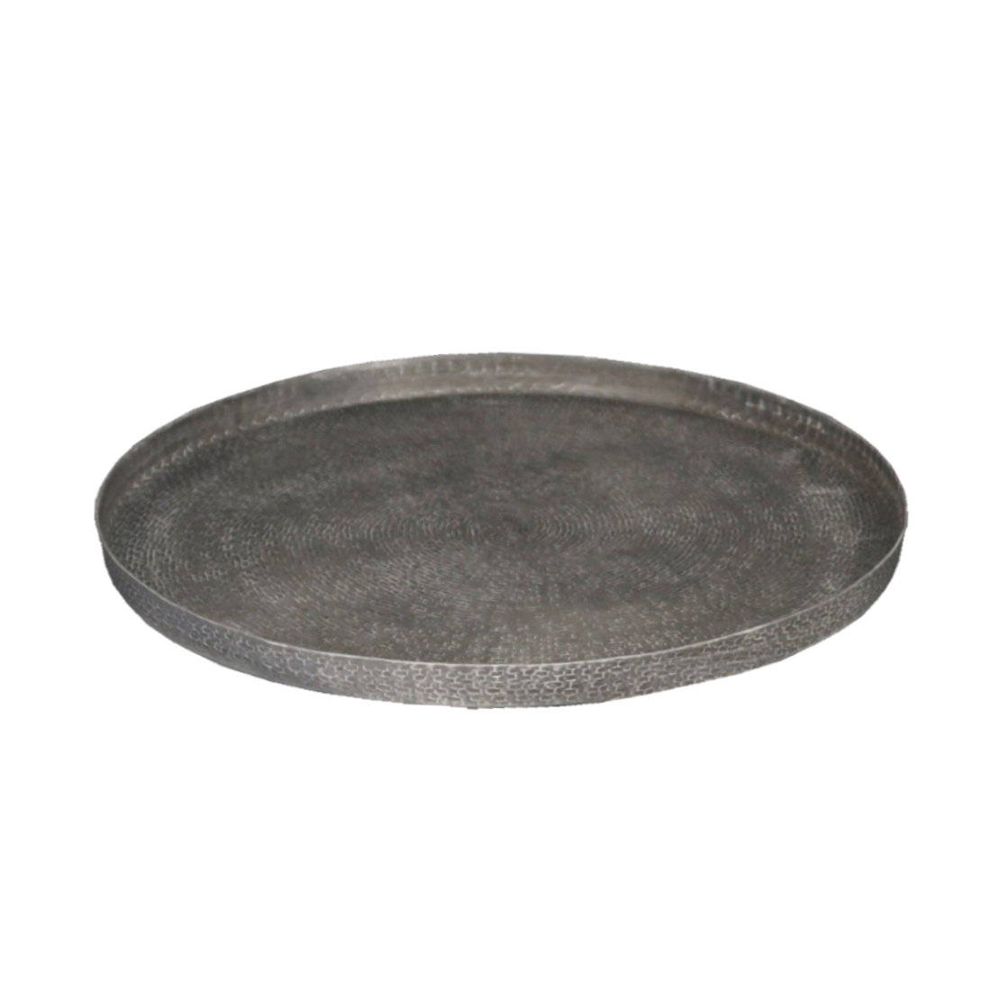 ANDROS ROUND 2 TRAY ALUMINIUM WHITE WASHED D40xH3c