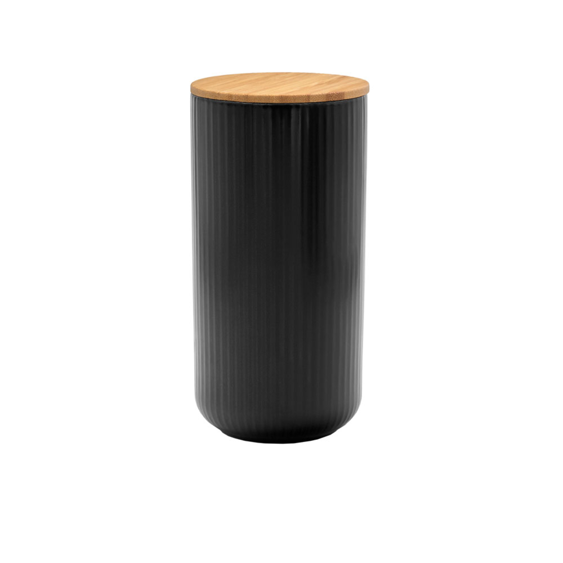 RIPPLE STORAGE JAR WITH LID PORCE BAMBOO BL