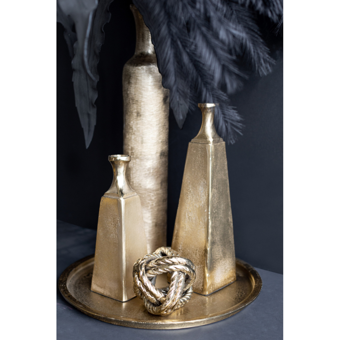 GLORY VASE ALUMINIUM GOLD D10xH30cm IN