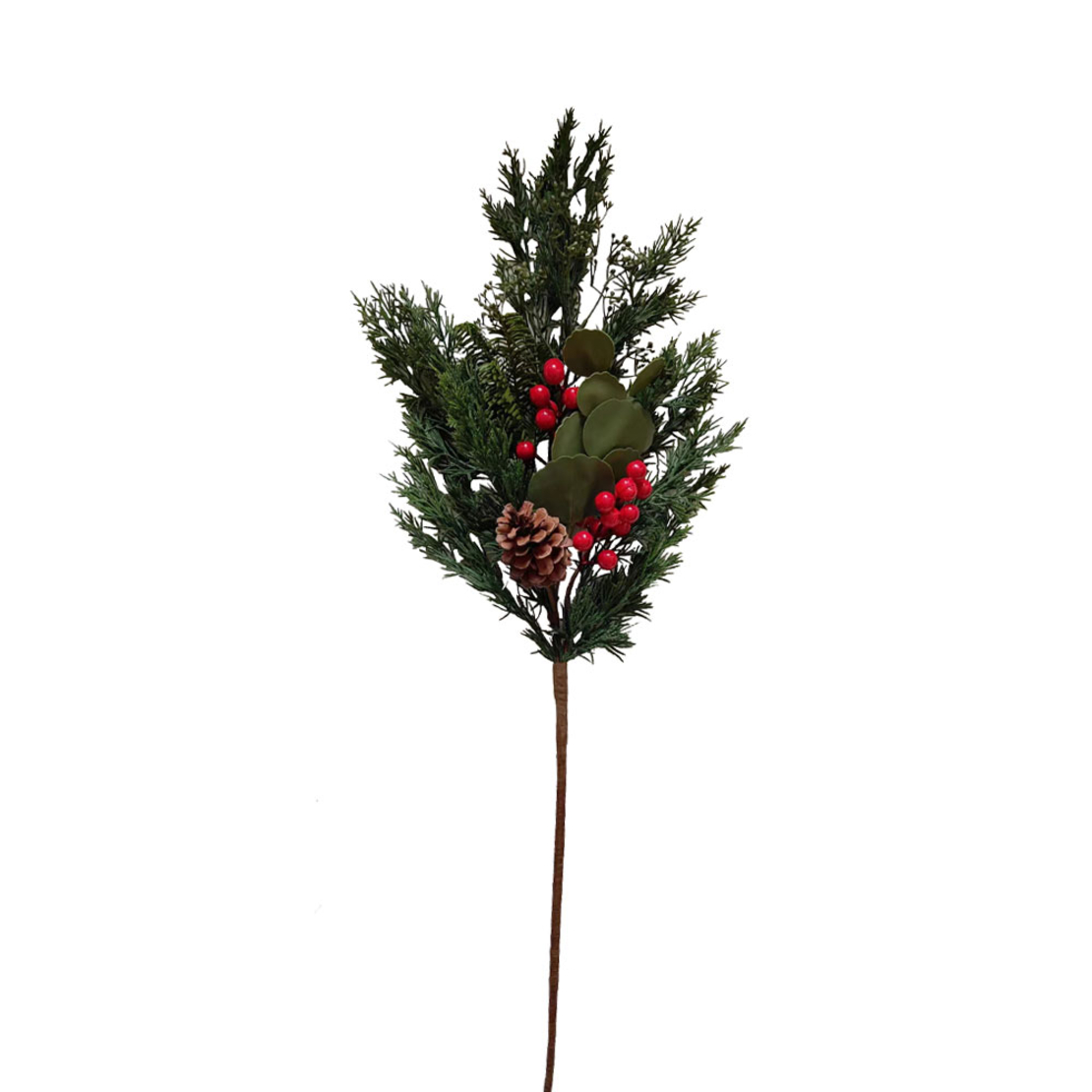 XMAS RED BERRY 80 BRANCH GREEN RED H80cm PRC