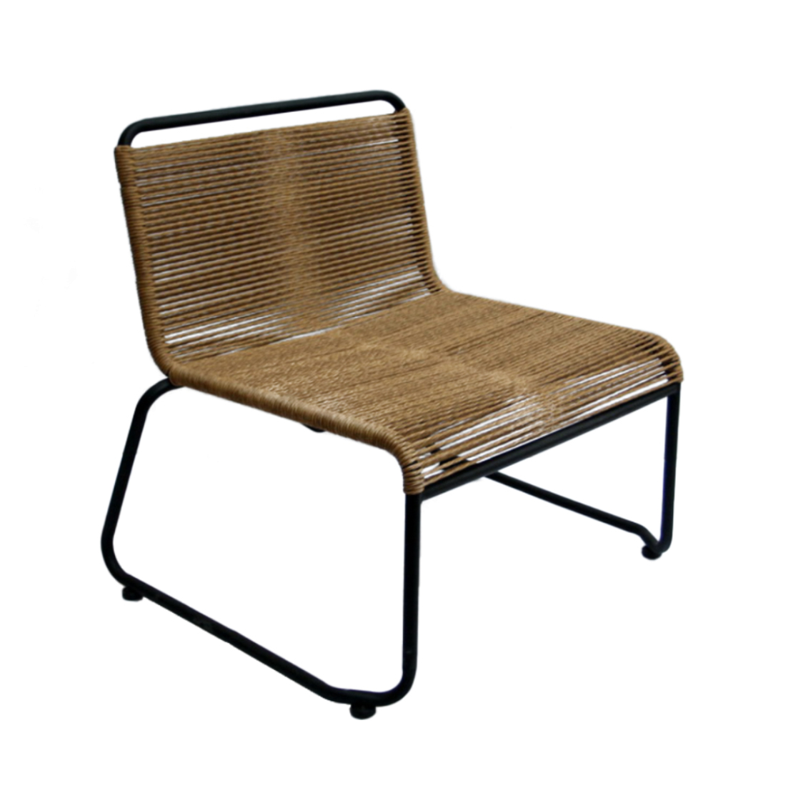 CORD ARMCHAIR PE IMITATED GRASS WOVEN NATURAL BLACK 73x64xH71cm PRC