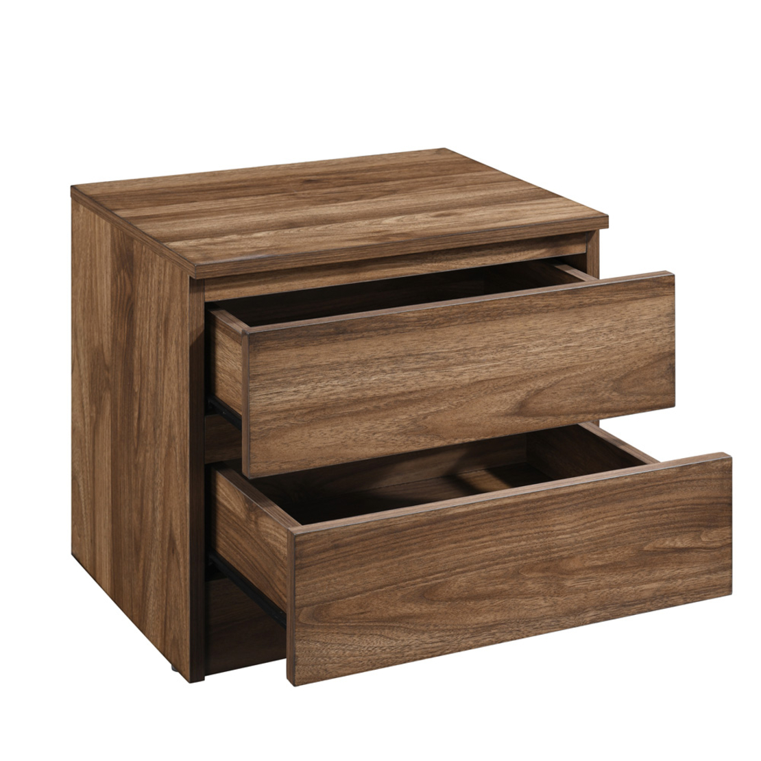 POLO NIGHTSTAND 2DRAWERS CHIPBOARD WITH MELAMINE CARTA WALNUT E1 MY