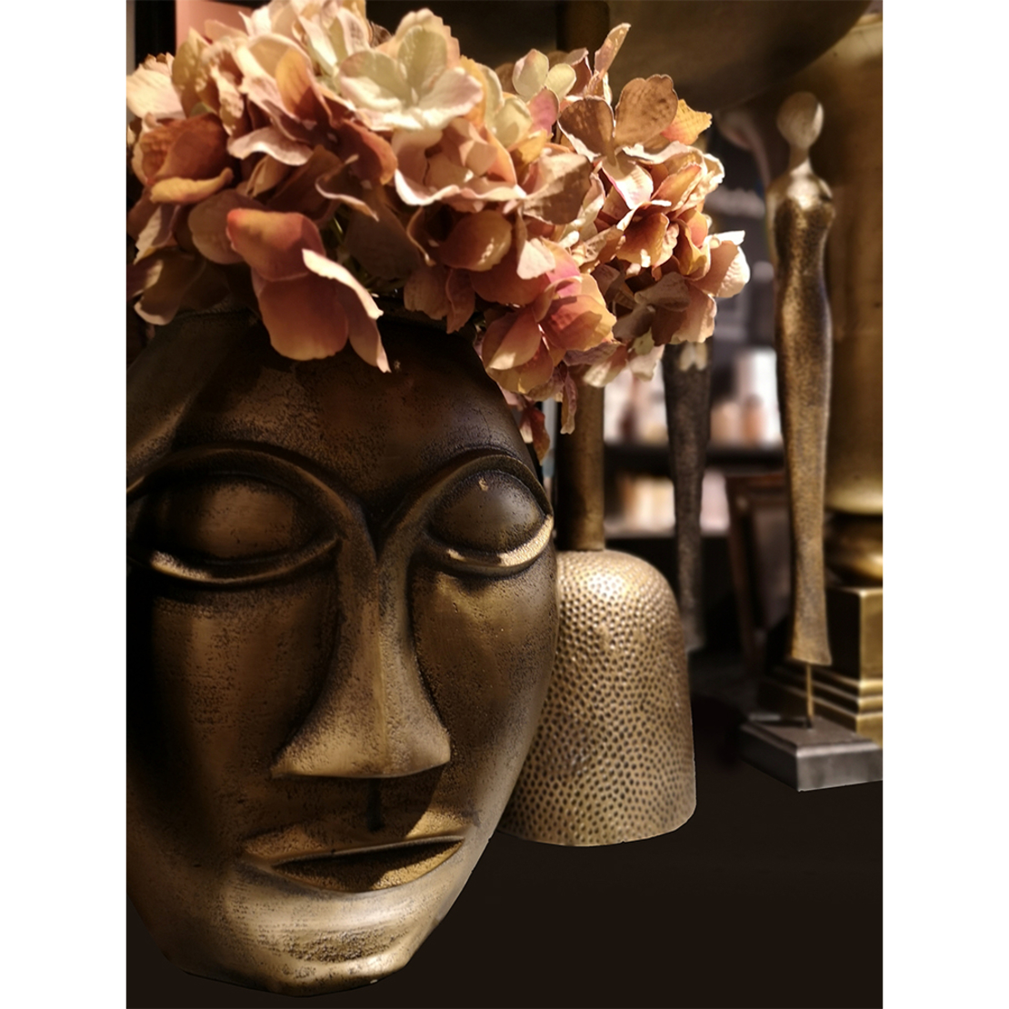 HARGA VASE ALUMINIUM GOLD ANTIQUE D23xH27cm IN