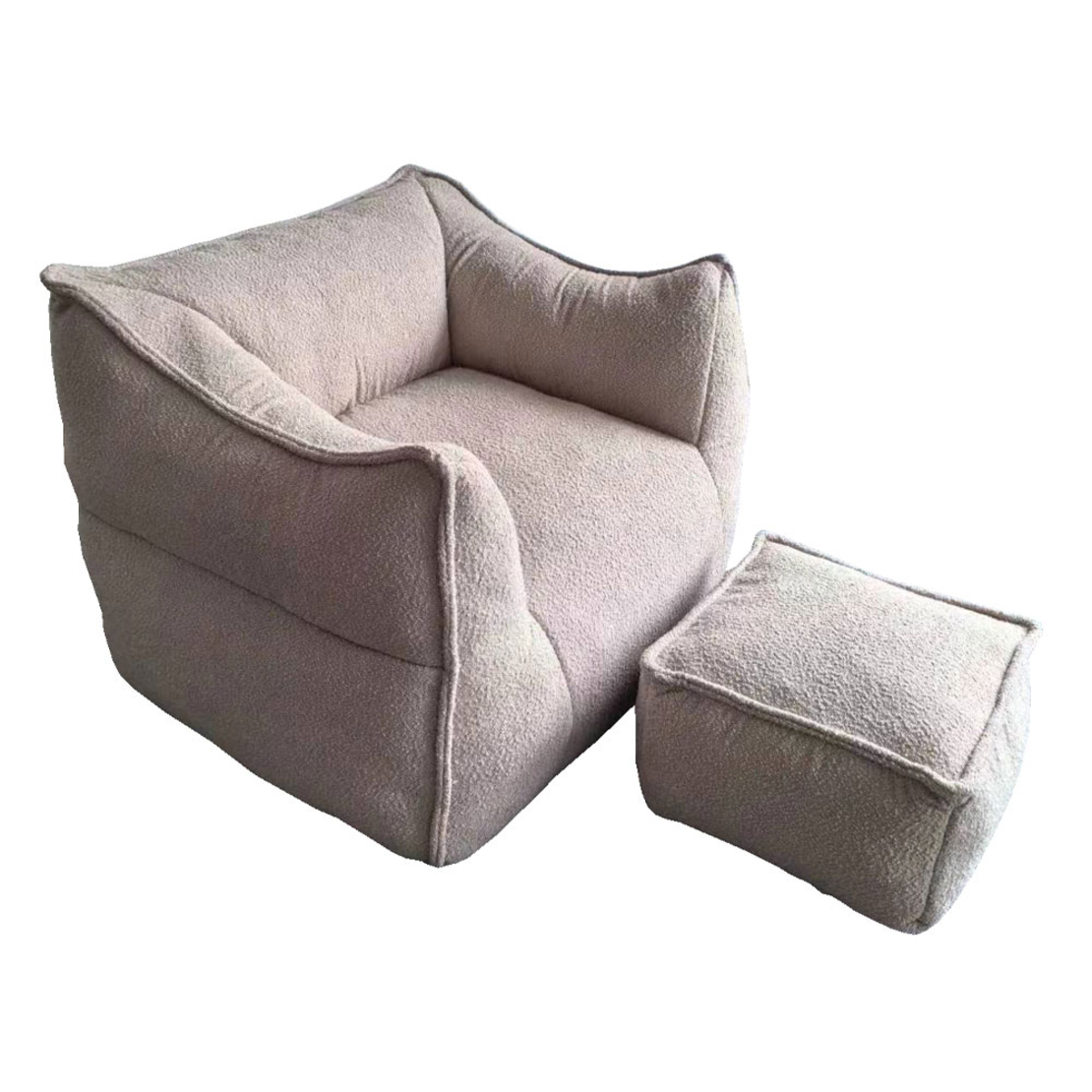 SPONGE ARMCHAIR SET FABRIC BEIGE FOAM PRC