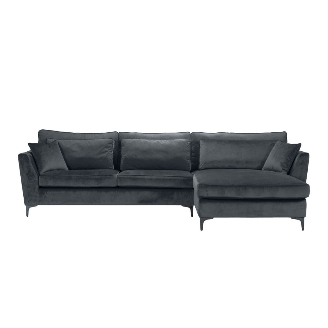 FOREVER SOFA CORNER RIGHT EASY CLEAN FABRIC GREY Velvet 93 EU