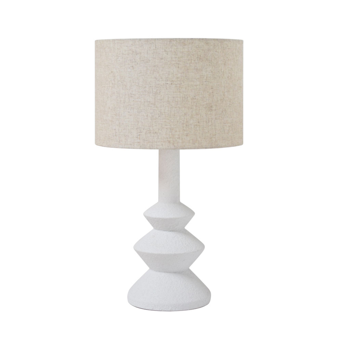 SEB LAMP TABLE FIBERCLAY LINEN WHITE BEIGE 19x19xH