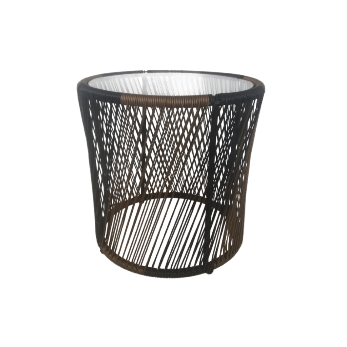 BREEZE COFFEE TABLE PE WOVEN NATURAL BLACK D50xH50,5cm PRC