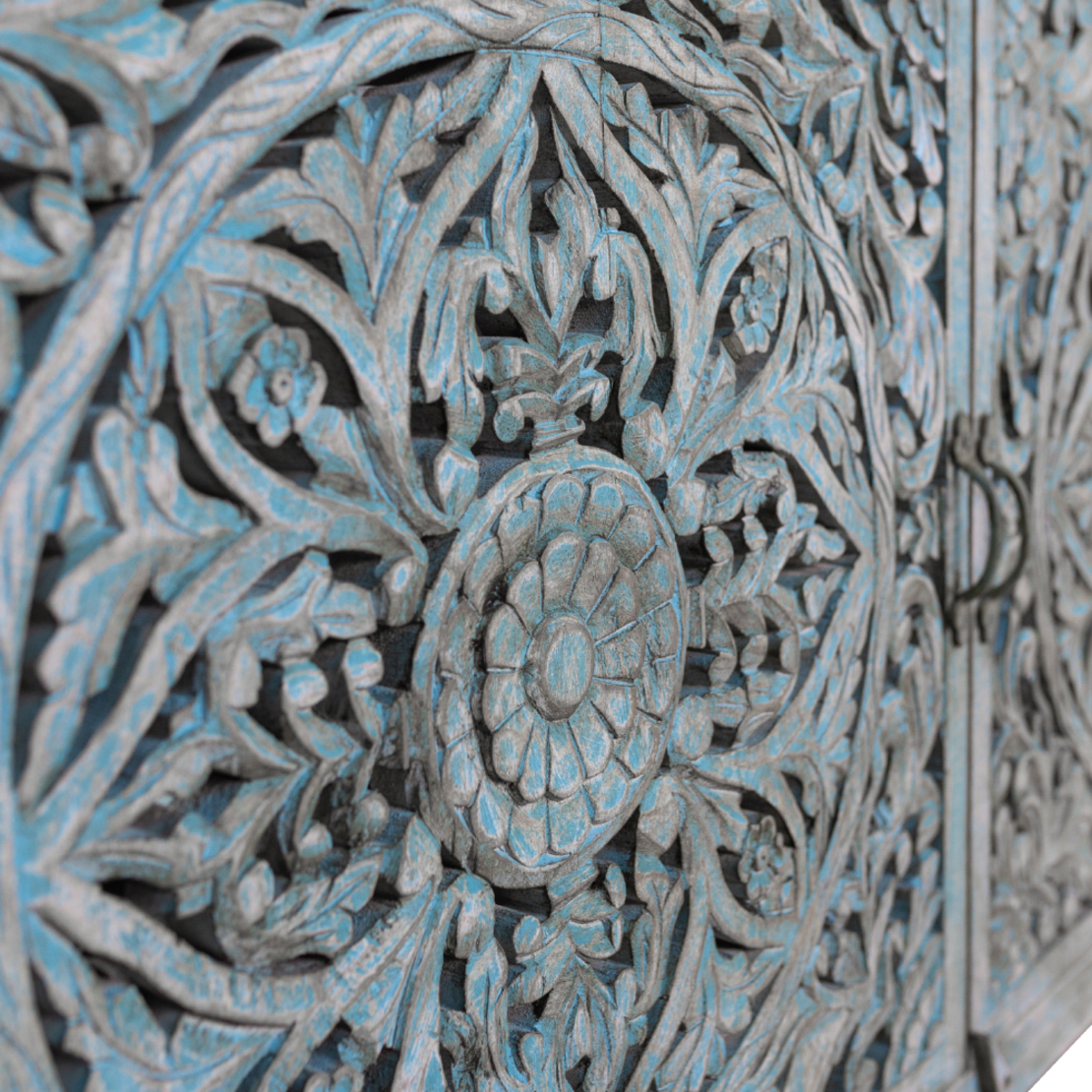 KRISNA SIDEBOARD WOOD MANGO MINT ANTIQUE WASHED 150x45xH86cm IN