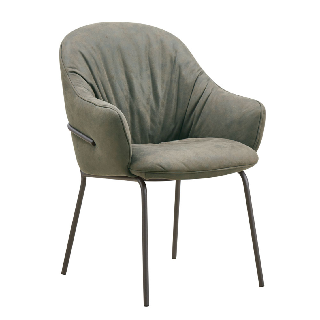 TOSCA CHAIR ARMCHAIR FABRIC BROWN METAL BLACK MATTE E1 PRC