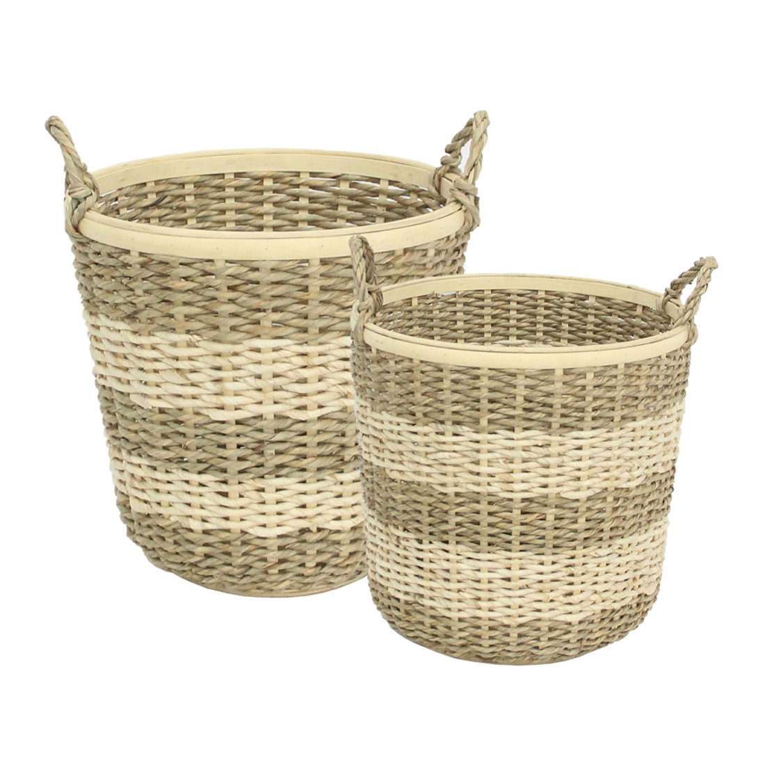 SIKINOS BASKET SET 2PCS 35x35x43 ROPE NATURAL BEIGE BAMBOO