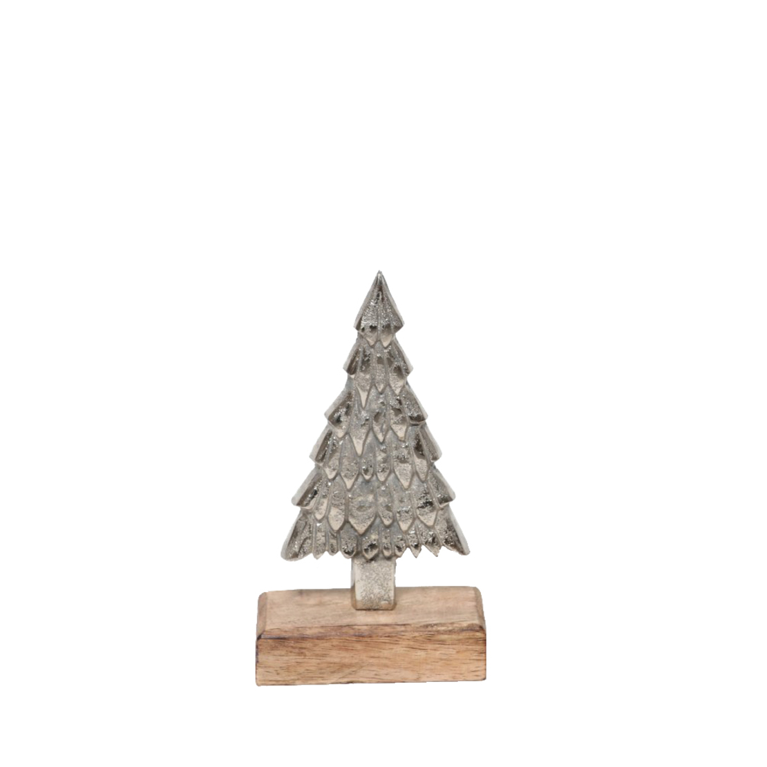 XMAS WINT TREE ALUMINIUM WOOD MANGO SILVER NATURAL