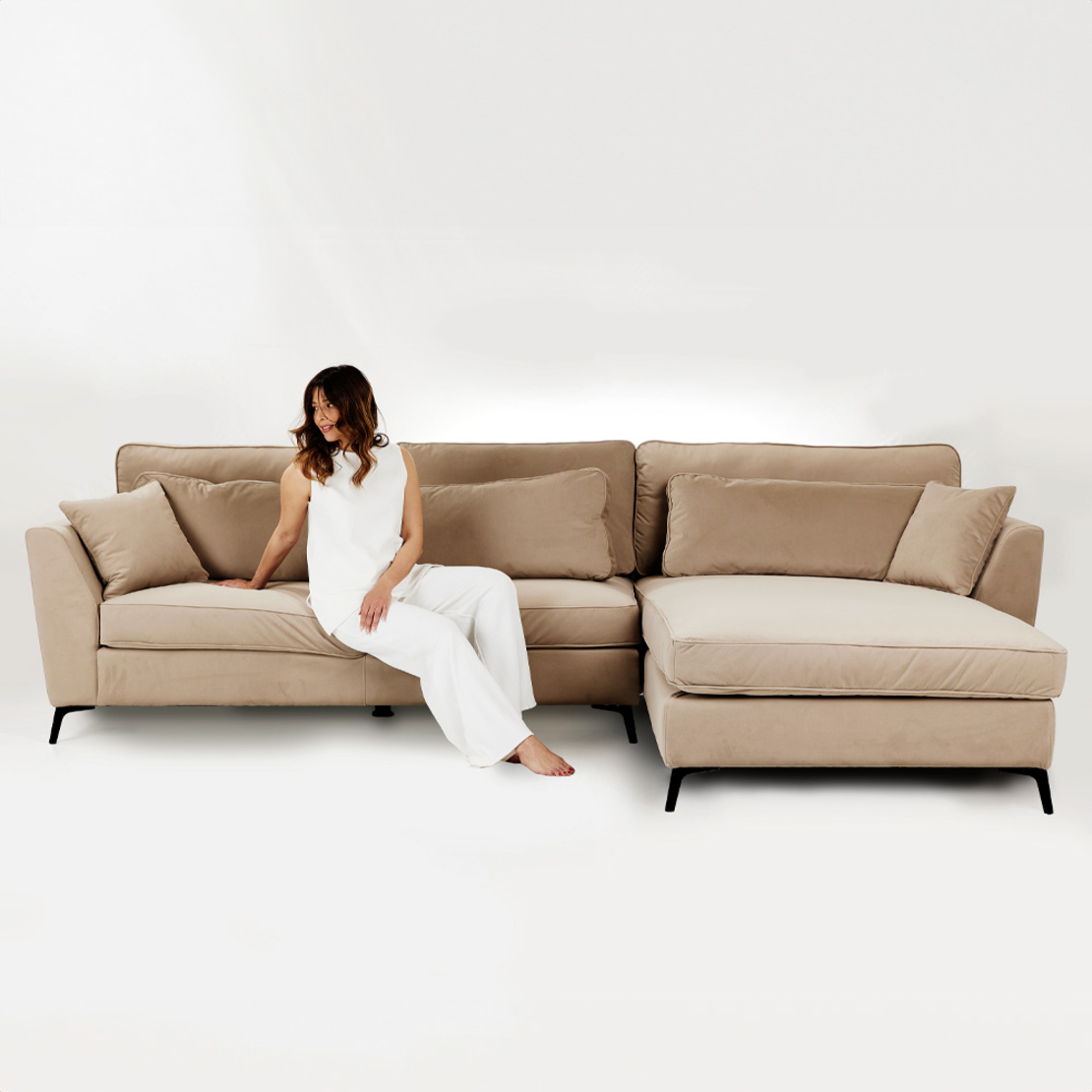 FOREVER SOFA CORNER RIGHT EASY CLEAN FABRIC CAMEL E1 EU