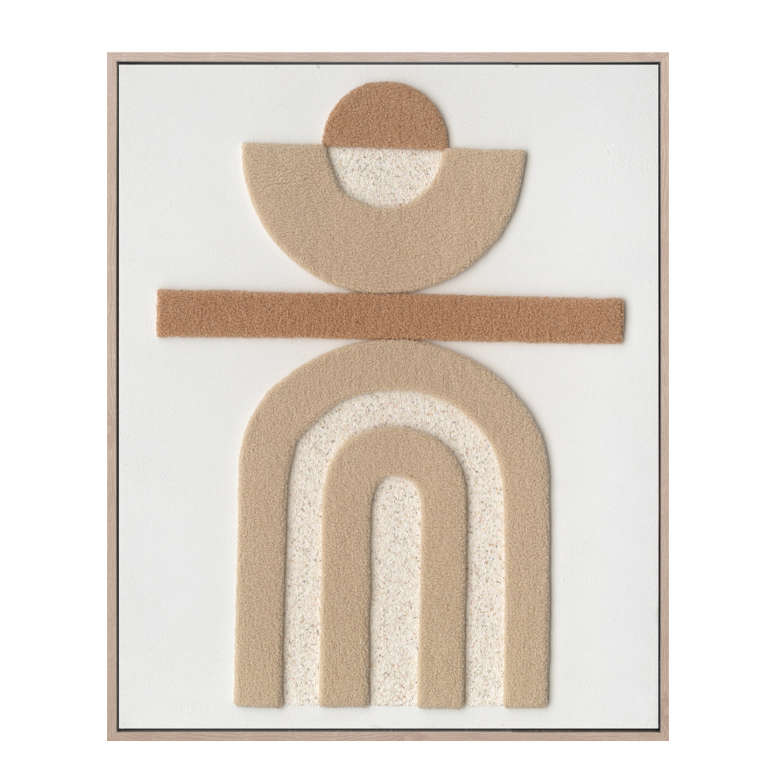 BOHO BALANCE PAINTING DECORATIVE 80x100x5 CANVAS BEIGE TERRACOTTA WOOD NATURAL