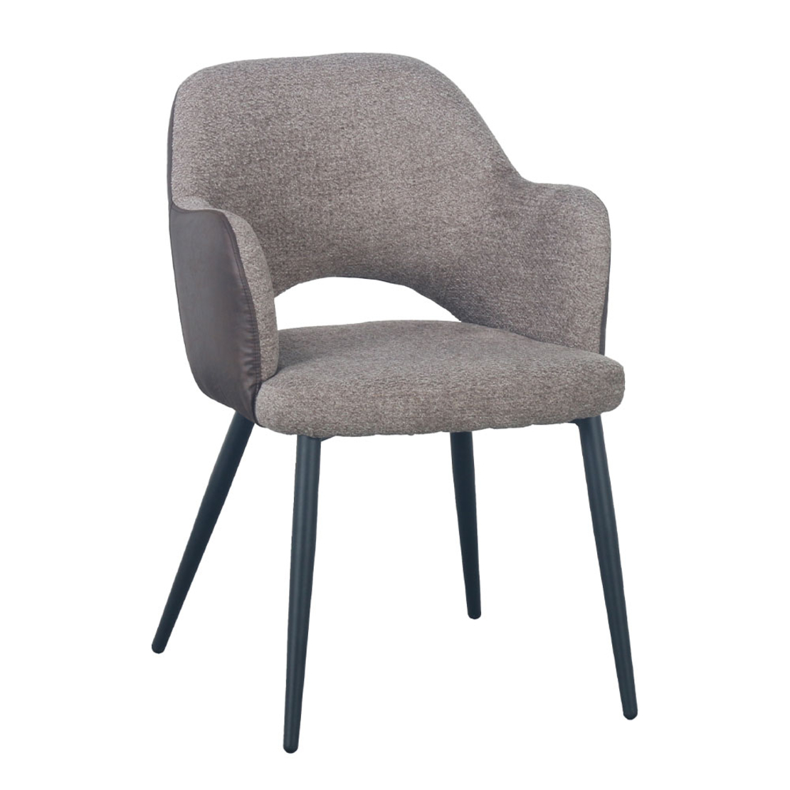 ASCOT CHAIR EASY CLEAN FABRIC BROWN DARK METAL BLACK E1 PRC