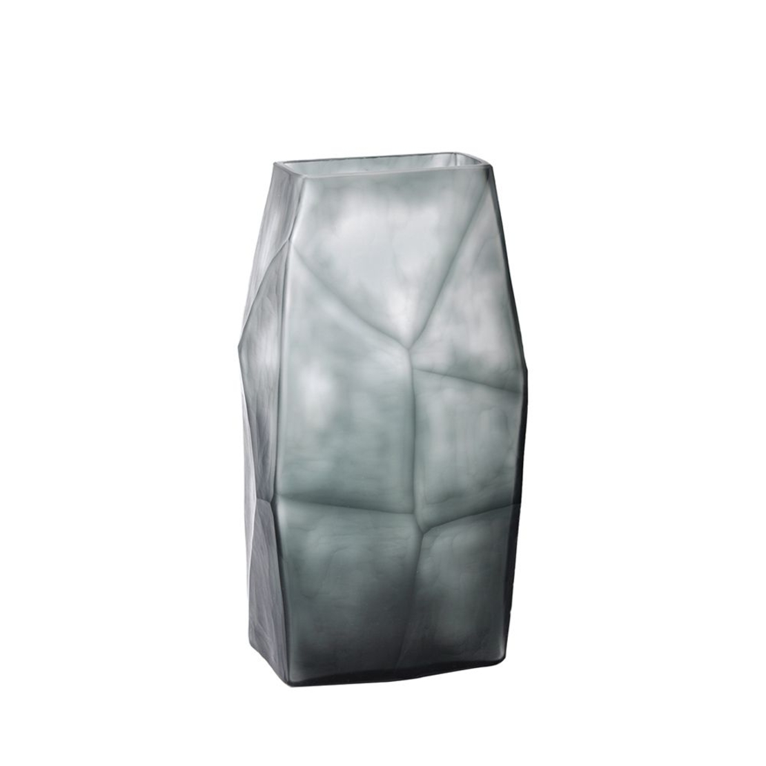ROCHE GREY VASE GLASS GREY 17x12,5xH31cm PRC