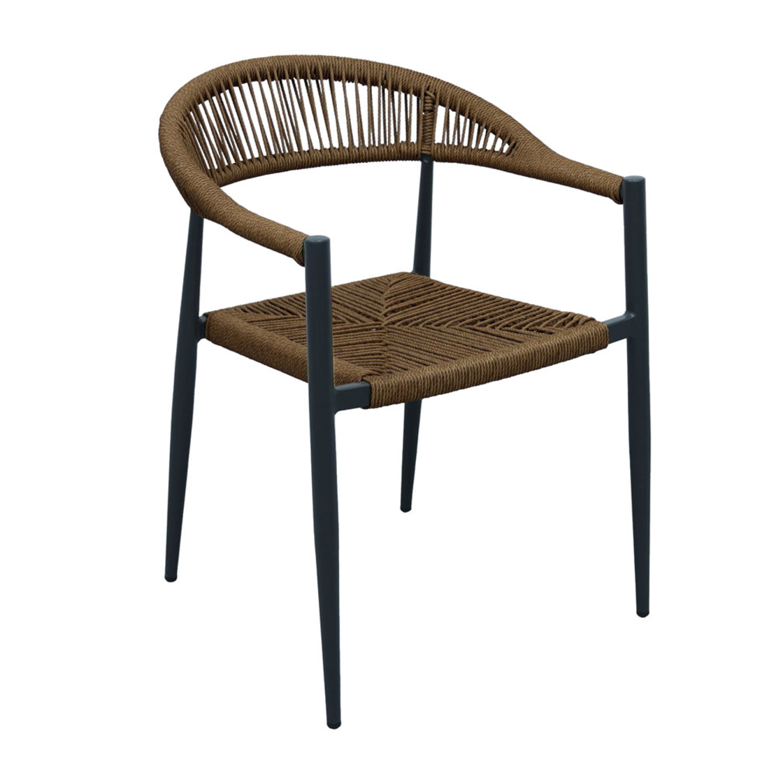 CARLA CHAIR ALUMINIUM BLACK WALNUT 56x59xH78cm PRC