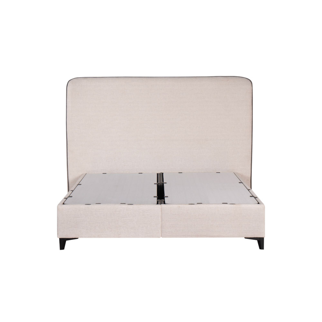 COLOMBO BED WITH STORAGE (FOR MATTRESS 160x200cm) FABRIC OFF WHITE 06-900 FABRIC BLACK E1