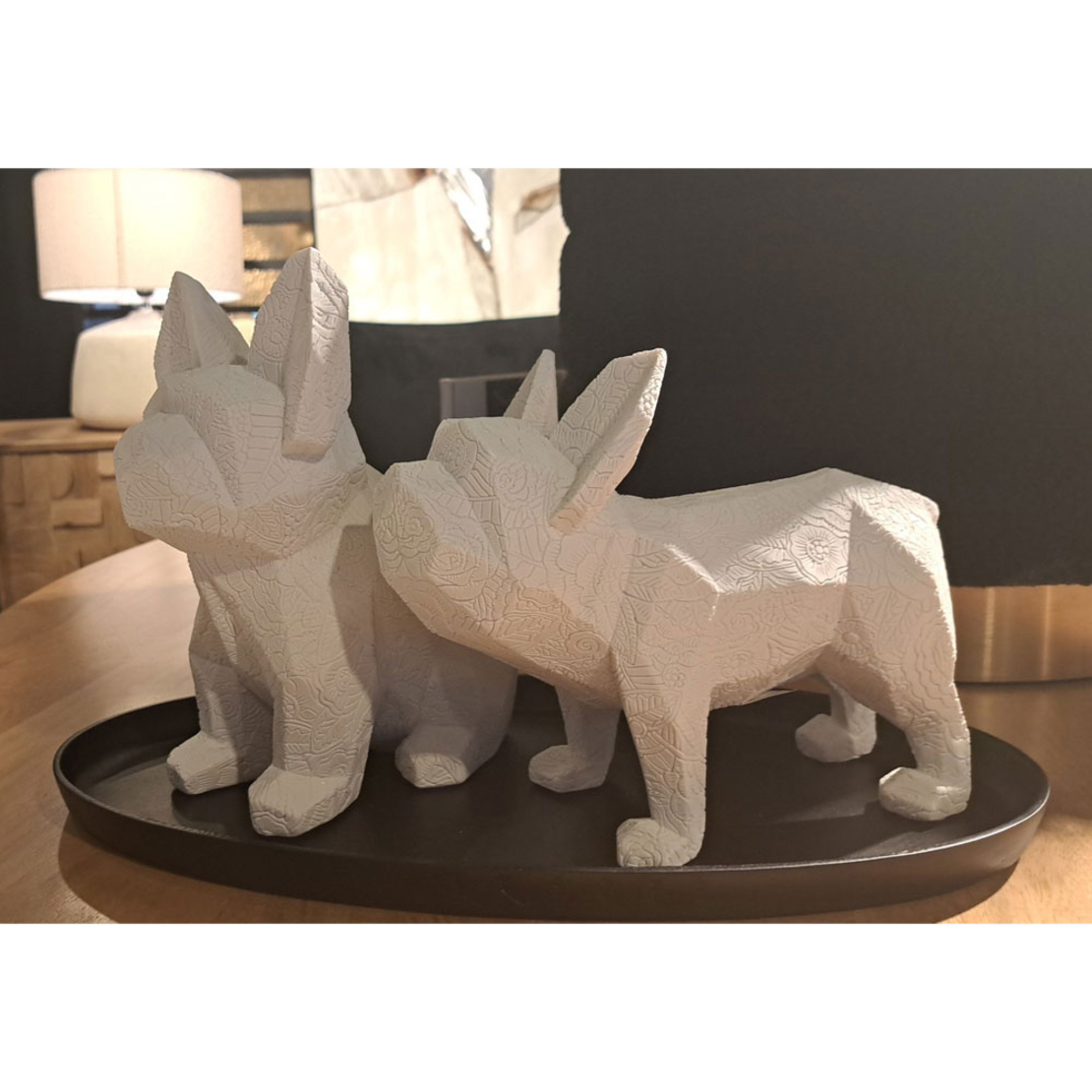 MONTY A DECO DOG POLYRESIN WHITE 22,5x11,5xH17,5cm