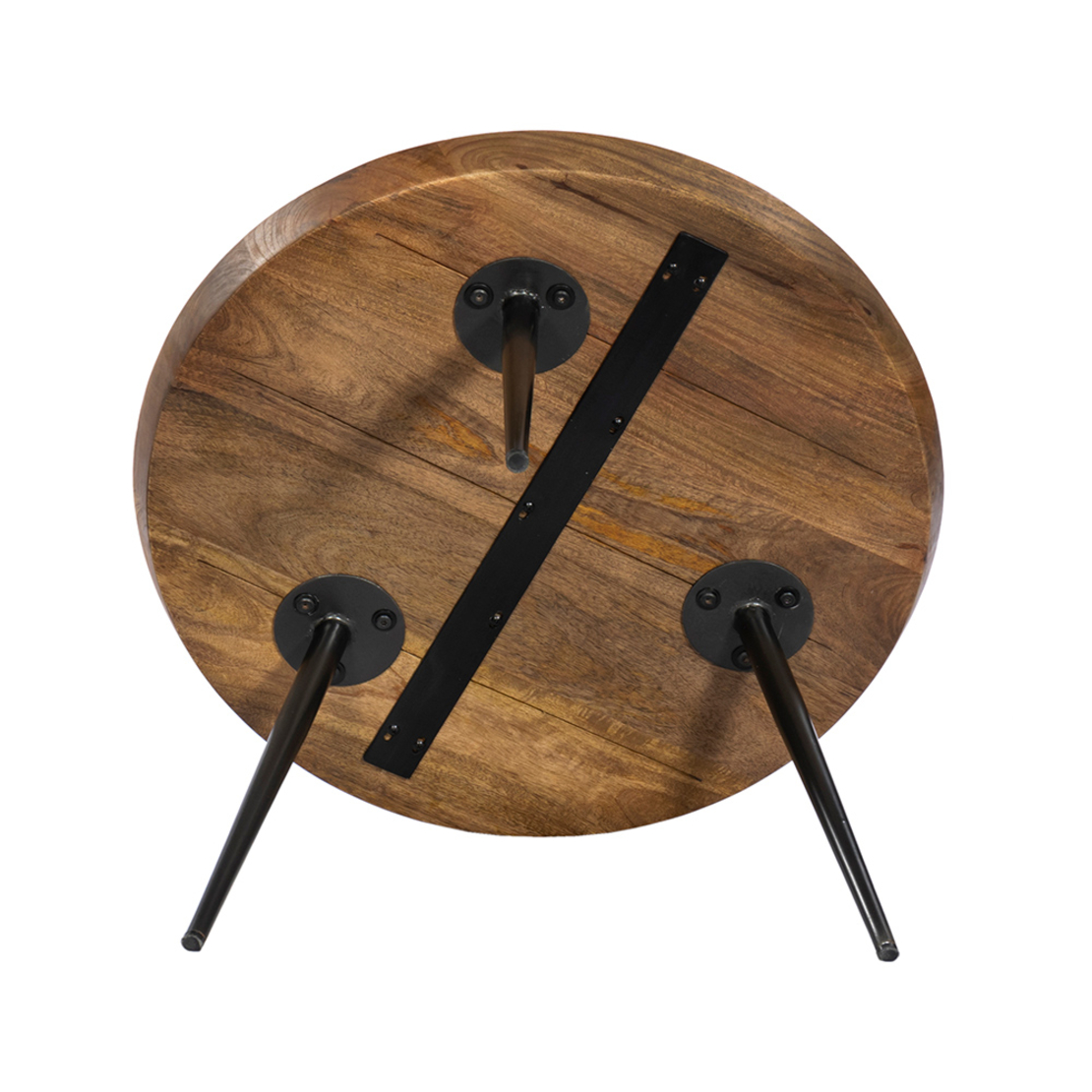 PENCIL 60 COFFEE TABLE WOOD MANGO WALNUT METAL BLACK 60x60xH40cm IN